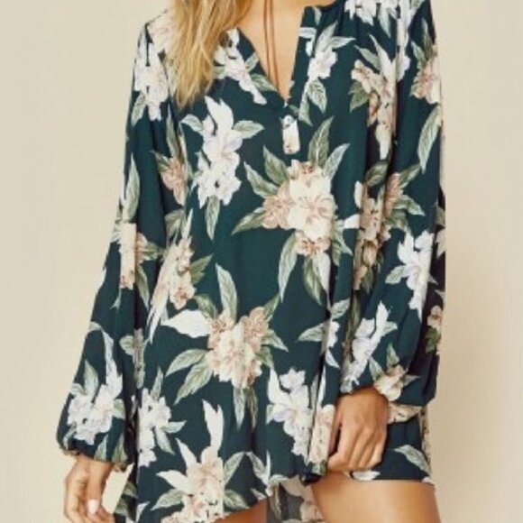 Show Me Your Mumu Jamie Tunic In Forest Florist Cloud - Picture 2 of 8